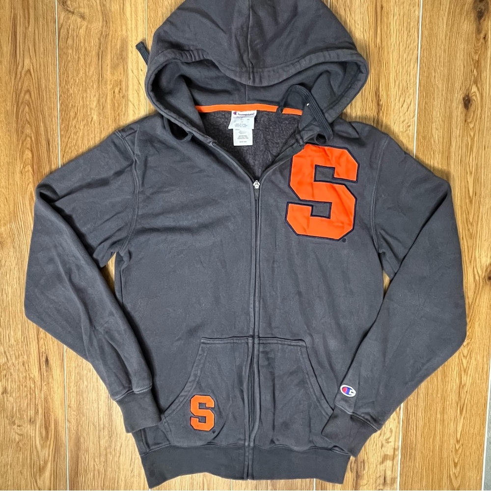 SU Syracuse University Orange Zip Up Hoodie Sweatshirt SMALL champion